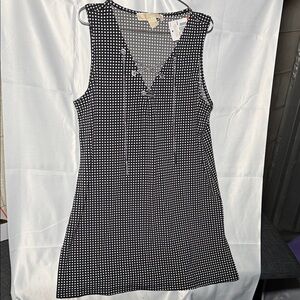 Michael Kors Black and White Midi Dress